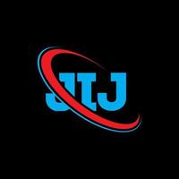 logo jij. lettera jij. disegno del logo della lettera jij. iniziali logo jij collegate con cerchio e logo monogramma maiuscolo. tipografia jij per il marchio tecnologico, commerciale e immobiliare. vettore