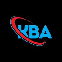 logo kba. kba lettera. design del logo della lettera kba. iniziali logo kba collegate con cerchio e logo monogramma maiuscolo. tipografia kba per il marchio tecnologico, commerciale e immobiliare. vettore