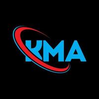 logo km. lettera km. design del logo della lettera kma. iniziali logo kma legate da cerchio e logo monogramma maiuscolo. tipografia kma per il marchio tecnologico, commerciale e immobiliare. vettore