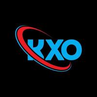 logo kxo. lettera kxo. design del logo della lettera kxo. iniziali logo kxo collegate a cerchio e logo monogramma maiuscolo. tipografia kxo per il marchio tecnologico, commerciale e immobiliare. vettore