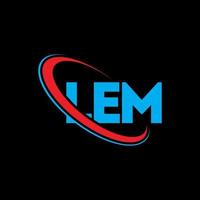 logo lem. lem lettera. disegno del logo della lettera lem. iniziali lem logo collegate a cerchio e logo monogramma maiuscolo. tipografia lem per il marchio tecnologico, commerciale e immobiliare. vettore