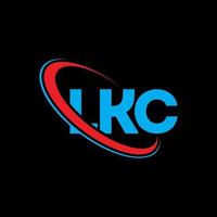 logo lkc. lettera lkc. design del logo della lettera lkc. iniziali logo lkc collegate con cerchio e logo monogramma maiuscolo. tipografia lkc per marchio tecnologico, commerciale e immobiliare. vettore