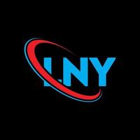 lny logo. lny lettera. lny lettera logo design. iniziali lny logo collegate con cerchio e logo monogramma maiuscolo. tipografia lny per il marchio tecnologico, commerciale e immobiliare. vettore