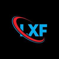 logo lxf. lettera lxf. design del logo della lettera lxf. iniziali logo lxf collegate con cerchio e logo monogramma maiuscolo. tipografia lxf per il marchio tecnologico, commerciale e immobiliare. vettore