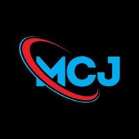 logo mcj. lettera mcj. design del logo della lettera mcj. iniziali logo mcj legate a cerchio e logo monogramma maiuscolo. tipografia mcj per il marchio tecnologico, commerciale e immobiliare. vettore