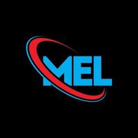 mel logo. mia lettera. disegno del logo della lettera mel. iniziali mel logo collegate a cerchio e logo monogramma maiuscolo. tipografia mel per il marchio tecnologico, commerciale e immobiliare. vettore