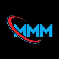 mmm logo. mmm lettera. disegno del logo della lettera mmm. iniziali mmm logo abbinato a cerchio e logo monogramma maiuscolo. tipografia mmm per marchio tecnologico, commerciale e immobiliare. vettore