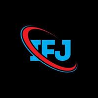 logo ifj. lettera ifj. design del logo della lettera ifj. iniziali ifj logo collegate a cerchio e logo monogramma maiuscolo. tipografia ifj per il marchio tecnologico, commerciale e immobiliare. vettore