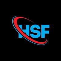logo hsf. lettera hsf. design del logo della lettera hsf. iniziali logo hsf legate da cerchio e logo monogramma maiuscolo. tipografia hsf per il marchio tecnologico, commerciale e immobiliare. vettore