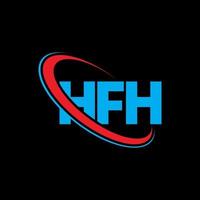 logo hf. lettera hf. design del logo della lettera hfh. iniziali logo hfh legate da cerchio e logo monogramma maiuscolo. tipografia hfh per il marchio tecnologico, commerciale e immobiliare. vettore