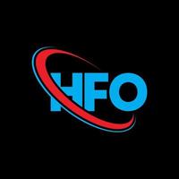 logo hfo. lettera hfo. design del logo della lettera hfo. iniziali hfo logo collegate con cerchio e logo monogramma maiuscolo. tipografia hfo per il marchio tecnologico, commerciale e immobiliare. vettore