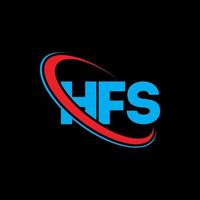 logo hf. lettera hfs. design del logo della lettera hfs. iniziali logo hfs legate da cerchio e logo monogramma maiuscolo. tipografia hfs per il marchio tecnologico, commerciale e immobiliare. vettore