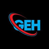 geh logo. beh lettera. geh lettera logo design. iniziali geh logo collegate con cerchio e logo monogramma maiuscolo. tipografia geh per il marchio tecnologico, commerciale e immobiliare. vettore