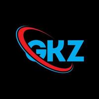 logo gkz. lettera gkz. design del logo della lettera gkz. iniziali gkz logo collegate con cerchio e logo monogramma maiuscolo. tipografia gkz per il marchio tecnologico, commerciale e immobiliare. vettore