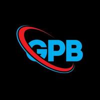 logo gps. lettera gpb. design del logo della lettera gpb. iniziali logo gpb collegate con cerchio e logo monogramma maiuscolo. tipografia gpb per il marchio tecnologico, aziendale e immobiliare. vettore