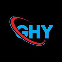 ghy logo. lettera ghy. design del logo della lettera ghy. iniziali ghy logo collegate a cerchio e logo monogramma maiuscolo. tipografia ghy per il marchio tecnologico, commerciale e immobiliare. vettore