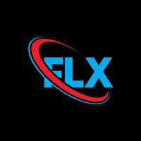 logo flx. lettera flx. design del logo della lettera flx. iniziali logo flx collegate a cerchio e logo monogramma maiuscolo. tipografia flx per il marchio tecnologico, commerciale e immobiliare. vettore