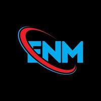 enm logo. enm lettera. design del logo della lettera enm. iniziali enm logo collegate con cerchio e logo monogramma maiuscolo. tipografia enm per il marchio tecnologico, commerciale e immobiliare. vettore