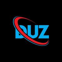 logo duz. lettera duz. design del logo della lettera duz. iniziali logo duz legate da cerchio e logo monogramma maiuscolo. tipografia duz per il marchio tecnologico, commerciale e immobiliare. vettore