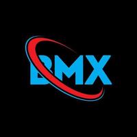 logo bmx. lettera bmx. design del logo della lettera bmx. iniziali logo bmx legate a cerchio e logo monogramma maiuscolo. tipografia bmx per il marchio tecnologico, commerciale e immobiliare. vettore