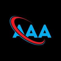 aaa logo. aaa lettera. design del logo della lettera aaa. iniziali logo aaa collegate a cerchio e logo monogramma maiuscolo. tipografia aaa per il marchio tecnologico, commerciale e immobiliare. vettore