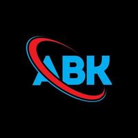 logo abc. lettera abc. design del logo della lettera abk. iniziali del logo abk collegate al cerchio e al logo del monogramma maiuscolo. tipografia abk per il marchio tecnologico, commerciale e immobiliare. vettore