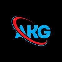 logo akg. lettera akg. design del logo della lettera akg. iniziali akg logo collegate a cerchio e logo monogramma maiuscolo. tipografia akg per il marchio tecnologico, commerciale e immobiliare. vettore