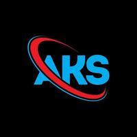 aks logo. aks lettera. design del logo della lettera aks. iniziali aks logo collegate a cerchio e logo monogramma maiuscolo. tipografia aks per il marchio tecnologico, commerciale e immobiliare. vettore
