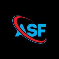 logo asf. lettera asf. design del logo della lettera asf. iniziali asf logo collegate a cerchio e logo monogramma maiuscolo. tipografia asf per il marchio tecnologico, commerciale e immobiliare. vettore