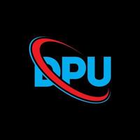logo dpu. lettera dpu. design del logo della lettera dpu. iniziali dpu logo legate a cerchio e logo monogramma maiuscolo. tipografia dpu per il marchio tecnologico, aziendale e immobiliare. vettore