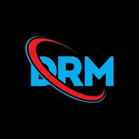 logo drm. lettera drm. design del logo della lettera drm. iniziali logo drm legate a cerchio e logo monogramma maiuscolo. tipografia drm per il marchio tecnologico, commerciale e immobiliare. vettore