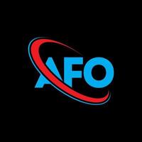 afo logo. lettera af. design del logo della lettera afo. iniziali afo logo collegate a cerchio e logo monogramma maiuscolo. tipografia afo per il marchio tecnologico, commerciale e immobiliare. vettore