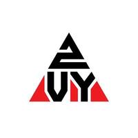 logo della lettera triangolo zvy con forma triangolare. zvy triangolo logo design monogramma. modello di logo vettoriale triangolo zvy con colore rosso. logo triangolare zvy logo semplice, elegante e lussuoso.