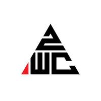 logo della lettera triangolare zwc con forma triangolare. zwc triangolo logo design monogramma. modello di logo vettoriale triangolo zwc con colore rosso. zwc logo triangolare logo semplice, elegante e lussuoso.