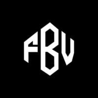 design del logo della lettera fbv con forma poligonale. fbv poligono e design del logo a forma di cubo. fbv esagono vettore logo modello colori bianco e nero. monogramma fbv, logo aziendale e immobiliare.