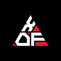logo della lettera triangolare xof con forma triangolare. monogramma del design del logo del triangolo xof. modello di logo vettoriale triangolo xof con colore rosso. xof logo triangolare logo semplice, elegante e lussuoso.