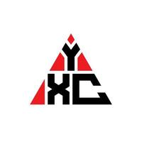 design del logo della lettera del triangolo yxc con forma triangolare. yxc triangolo logo design monogramma. modello di logo vettoriale triangolo yxc con colore rosso. logo triangolare yxc logo semplice, elegante e lussuoso.