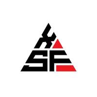 logo della lettera triangolare xsf con forma triangolare. monogramma di design del logo del triangolo xsf. modello di logo vettoriale triangolo xsf con colore rosso. logo triangolare xsf logo semplice, elegante e lussuoso.