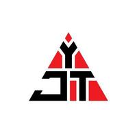design del logo della lettera del triangolo yjt con forma triangolare. yjt triangolo logo design monogramma. modello di logo vettoriale triangolo yjt con colore rosso. yjt logo triangolare logo semplice, elegante e lussuoso.