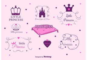 Set di etichette vettoriali Princess Castle
