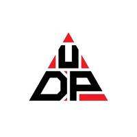 design del logo della lettera del triangolo udp con forma triangolare. monogramma del design del logo del triangolo udp. modello di logo vettoriale triangolo udp con colore rosso. logo triangolare udp logo semplice, elegante e lussuoso.