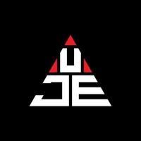 design del logo della lettera del triangolo uje con forma triangolare. uje triangolo logo design monogramma. modello di logo vettoriale triangolo uje con colore rosso. logo triangolare uje logo semplice, elegante e lussuoso.