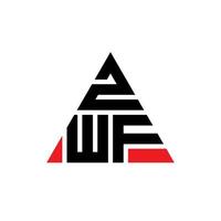 logo della lettera triangolare zwf con forma triangolare. zwf triangolo logo design monogramma. modello di logo vettoriale triangolo zwf con colore rosso. logo triangolare zwf logo semplice, elegante e lussuoso.