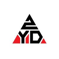 zyd triangolo lettera logo design con forma triangolare. zyd triangolo logo design monogramma. modello di logo vettoriale triangolo zyd con colore rosso. logo triangolare zyd logo semplice, elegante e lussuoso.