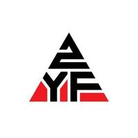 zyf triangolo lettera logo design con forma triangolare. zyf triangolo logo design monogramma. modello di logo vettoriale triangolo zyf con colore rosso. zyf logo triangolare logo semplice, elegante e lussuoso.