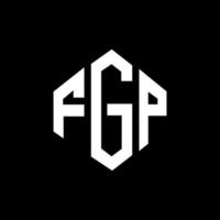 design del logo della lettera fgp con forma poligonale. fgp poligono e design del logo a forma di cubo. fgp esagono vettore logo modello colori bianco e nero. monogramma fgp, logo aziendale e immobiliare.