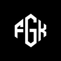 fgk lettera logo design con forma poligonale. fgk poligono e design del logo a forma di cubo. fgk modello di logo vettoriale esagonale colori bianco e nero. monogramma fgk, logo aziendale e immobiliare.