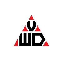 design del logo della lettera triangolo vwd con forma triangolare. monogramma di design del logo del triangolo vwd. modello di logo vettoriale triangolo vwd con colore rosso. logo triangolare vwd logo semplice, elegante e lussuoso.