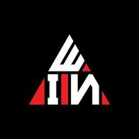 Vinci il design del logo della lettera triangolare con forma triangolare. vinci il monogramma del design del logo del triangolo. vincere il modello di logo vettoriale triangolo con colore rosso. vincere logo triangolare semplice, elegante e lussuoso logo. vincita
