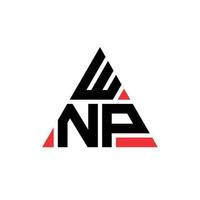 logo della lettera triangolare wnp con forma triangolare. monogramma di design del logo del triangolo wnp. modello di logo vettoriale triangolo wnp con colore rosso. logo triangolare wnp logo semplice, elegante e lussuoso.